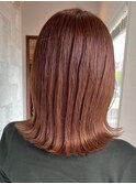 ピンクブラウン　艶髪　髪質改善　韓国風　顔まわり　顔周り