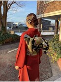 ハタチの集いhair set シニヨンスタイル