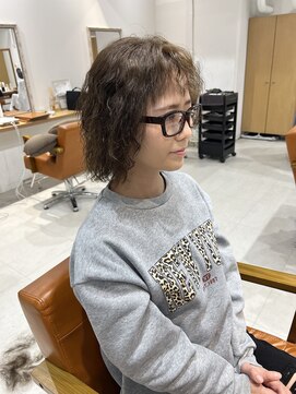 ネイロ 錦糸町(NeiRo) 魅力倍増カールセミディシアーカラーダークアッシュショートヘア