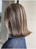 30代40代◎白髪ぼかしハイライト×レイヤーミディ春カラー