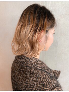 レベンス(Lebens) バレイヤージュ☆ミディアムボブ