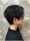 マッシュ ツイストスパイラル 波巻きパーマ センターパート