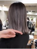 バレイヤージュハイライトグラデーションカラー白髪ぼかし