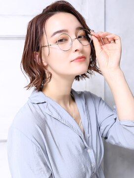 クラッチ 天王寺(CLUTCH) 大人可愛い小顔美髪ツヤ髪チェリーブラウンカールボブA2