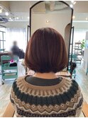 丸みボブ×ウォームブラウン