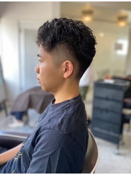 メンズカット バイ ソイクフ(メンズカット by SOY-KUFU) MEN'S HAIR アッシュブラックベリーショートパーマ