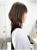 ハイライト/白髪ぼかし/小顔ヘア/小顔レイヤー/小顔ウルフ