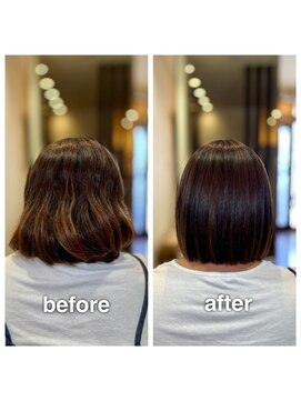 アウラ(aura) カット+縮毛矯正+艶髪トリートメント
