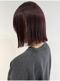 花田/ボブブリーチなしダブルカラーワインレッド下北沢ボルドー