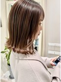 透明感ハイライトでツヤUP！朝ラク大人外ハネボブ