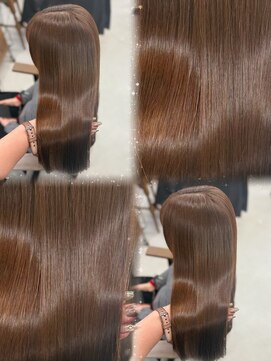 ハピネス 梅田茶屋町店(HAPPINESS) ベージュブラウン/レイヤーカット/韓国ヘア/ブリーチなし/艶髪