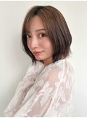くびれボブ/ダークアッシュ/似合わせカット/透明感カラーp川口
