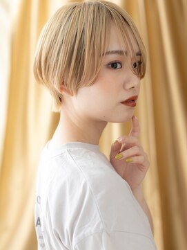 カバーヘア ブリス 大宮西口(COVER HAIR bliss) 金髪ブリーチカラー艶感コンパクトショートTd2大宮10代20代30代