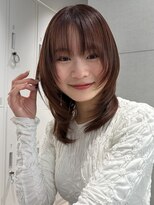 トリッカ シブヤ(TRICCA SHIBUYA)&nbsp;ミディアムレイヤー/暖色カラー/顔周りレイヤー小顔似合わせヘア