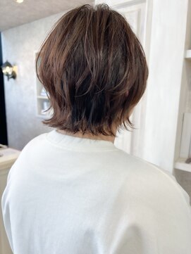 キャアリー(Caary) 福山市美容室Caaryレイヤーウルフボブナチュラルブラウンカラー