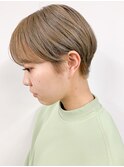 ミルクティーベージュ×耳掛けマッシュショート*fukuda