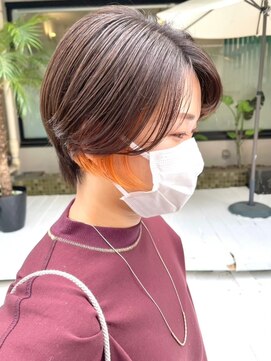 ヘアーメイクオズ(hair make O/S) インナーカラー&オレンジショート