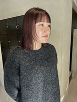 ヘアー アイス ルーチェ(HAIR ICI LUCE) ボブブリーチなしカラー顔まわりカット暖色カラー/中西