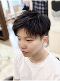 就活ヘアメンズアップバングショート刈り上げ