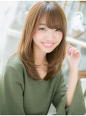 斜めバング外国人風小顔ワンカールセミディh3越谷20代30代40代