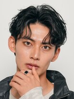 メンズカットマッシュ緩めシャドウパーマ韓国フェザーパーマ原宿