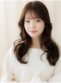 黒髪アッシュウェーブパーマ韓国風巻きロングZ戸田公園30代40代