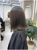 【ere博多：川崎】オリーブベージュ×切りっぱなしボブ
