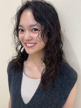 美容室ヒラトヤ 都南店 ニュアンスパーママレットヘア＊ミディアムレイヤー＊大人可愛い