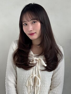 レイヤー/バタフライカット/ハイレイヤーカット/グレーブラウン