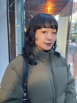 ドットプラス リム(Dot+LIM) （stylist高橋）ワイドな前髪とウェーブなミディアムヘア