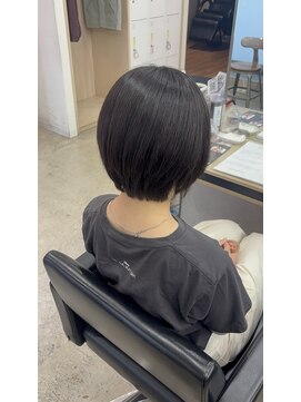 アジールヘア 東上野店(agir hair) 縮毛矯正×ダークグレージュまとまるショートボブ艶髪【上野】