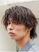 ルーズパーマ緩めツイストスパイラルパーマセンターパートウルフ