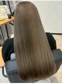 韓国風透明感暖色カラーブリーチミルクティーベージュ
