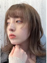 ヘアーズ ベリー 香椎店(hairs BERRY)&nbsp;★外ハネミディアムウルフカットアッシュオーガニックカラー