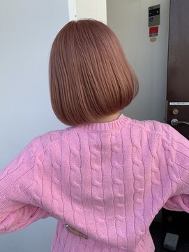 サロンドミルク 溝の口店(salon de MiLK) 20代30代40代/モテかわピンクベージュボブ!