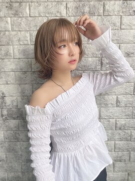 リアイス(Re:ICE) ミニウルフ/くすみブルー/流れるレイヤー/インナーハイライト