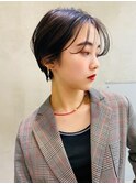 銀座 LIBERTEアッシュブラック×小顔ショート