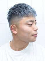 メリケンバーバーショップ コウベ(MERICAN BARBERSHOP KOBE)&nbsp;ホワイトグレーダブルブリーチスパイキー束感ショート
