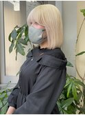 ハイトーンボブ/ブロンドヘア/抜きっぱなしブリーチ/河原町/京都