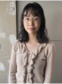 顔周りcutと、ミディアムパーマ