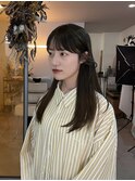 シースルー前髪×オリーブカラー