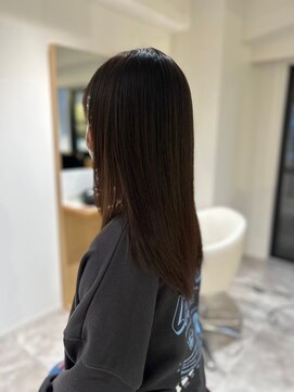 ソイクフ 高田馬場店(SOY-KUFU) シースルーバング黒髪スタイルアッシュカラー