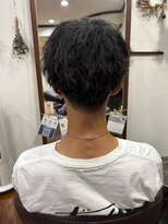 美容室 メザミー MESAMIES カジュアル黒髪ツイストスパイラルパーマツーブロック