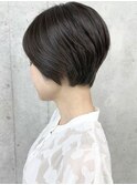 =大人女子前下がりマッシュショートひし形ショートボブ30代40代