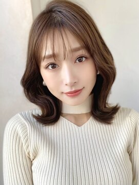 エインアンリー 明治神宮前(AIN.ANLY.) ブルーカラー透明感カラー姫カットレイヤーロングパーマ