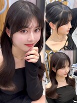 アマトウキョウ アユンチェ(AMA TOKYO×AYUNCHE) 韓国ヘア 透明感カラー 2wayバング レイヤーカット 顔周り