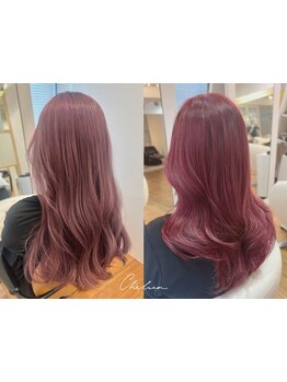 ブリーチなしダブルカラー+髪質改善トリートメント→\9980髪質改善サロンの本格的なトリートメント