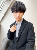 爽やか◎リバースセンターパート×フェザーパーマ清潔感20代小顔