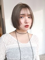 シオン(shion)&nbsp;ボブ韓国ヘアオリーブベージュ前髪カット_F1401