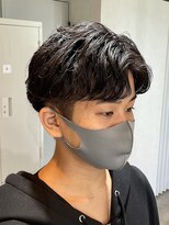 ブルニール 中崎町(BLEUNIR) フェザーパーマ フェザーショート メンズ センターパート